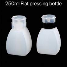250ml 指甲油去除剂扁平瓶，配有方便的泵分配器设计，适用于填充指甲油去除剂 - 彩色 - 查看 1
