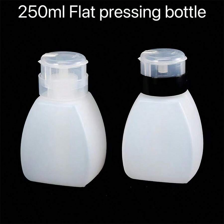 250ml 指甲油去除剂扁平瓶，配有方便的泵分配器设计，适用于填充指甲油去除剂 - 彩色 - 查看 1