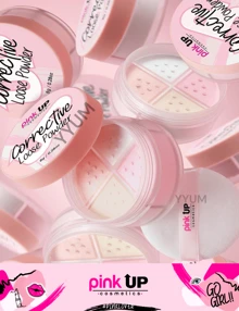 Polvo corrective Loose powder Pink Up ORIGINAL POlvo suelto correctivo 3 tonos