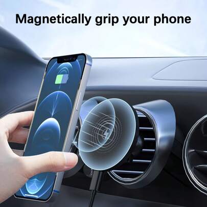 15W急速車載充電器、Apple 17/16/15/14/13/12/11対応、取り外し不要設計、スマホナビゲーション機能付き、磁気吸着式、コンパクトで持ち運びやすい、ユニバーサル車載充電器 - 車での必需品、運転中も安心して充電できます