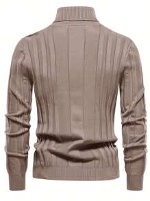 Men's Brown Turtleneck Sweater, Ribbed Knit Pullover For Men, Long Sleeve Knit Sweater With Vertical Stripes, Slim Fit Men's Sweater, Stylish And Comfortable Turtleneck Knit Sweater, Men's Soft Knit Sweater For Fall And Winter, Warm And Breathable Turtleneck Sweater For Men, High-Quality Ribbed Knit Sweater, Classic Men's Turtleneck Pullover, Lightweight Knit Sweater For Casual And Business Wear, Elegant Men's Turtleneck Knit Shirt, Comfortable Men's Ribbed Sweater For Layering, Slim Fit Long Sleeve Knit Sweater For Men, Fashionable Turtleneck Sweater For Men's Wardrobe, Versatile Knit Sweater For Office, Weekend, And Daily Wear, Men's Warm Knit Sweater For Autumn And Winter, Soft And Cozy Men's Ribbed Sweater Turtleneck Knitting Sweater, Men's Leisure Warm Solid Color High Elastic Pullover Sweater Autumn And Winter - 杏色 - 查看 2