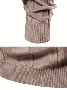 Men's Brown Turtleneck Sweater, Ribbed Knit Pullover For Men, Long Sleeve Knit Sweater With Vertical Stripes, Slim Fit Men's Sweater, Stylish And Comfortable Turtleneck Knit Sweater, Men's Soft Knit Sweater For Fall And Winter, Warm And Breathable Turtleneck Sweater For Men, High-Quality Ribbed Knit Sweater, Classic Men's Turtleneck Pullover, Lightweight Knit Sweater For Casual And Business Wear, Elegant Men's Turtleneck Knit Shirt, Comfortable Men's Ribbed Sweater For Layering, Slim Fit Long Sleeve Knit Sweater For Men, Fashionable Turtleneck Sweater For Men's Wardrobe, Versatile Knit Sweater For Office, Weekend, And Daily Wear, Men's Warm Knit Sweater For Autumn And Winter, Soft And Cozy Men's Ribbed Sweater Turtleneck Knitting Sweater, Men's Leisure Warm Solid Color High Elastic Pullover Sweater Autumn And Winter - 杏色 - 查看 3