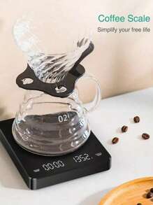 1 件易于使用的咖啡电子秤，具有高精度、LED 显示值、多种计量单位转换功能。咖啡冲泡时间和数量，让您享受咖啡冲泡过程。测量高达 3000G，精确到 0.1G。