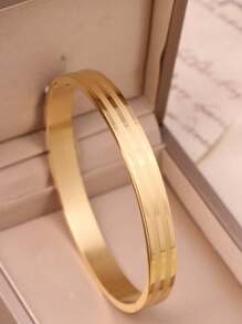 时尚不锈钢手链，送给妈妈的迷人礼物，时尚派对珠宝 - 金黃色 - 查看 12