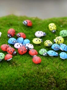 10pcs/20pcs Micro Landscape Decor Wooden Craft Beetle, Ladybug, Bee DIY Accessories