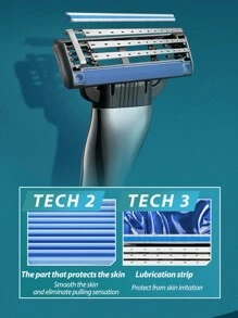 Maquinilla de afeitar Gillette Fusion3 para hombres, 4 cartuchos de repuesto | Maquinilla de afeitar de triple hoja para hombres, logra fácilmente un afeitado al ras. Diseño de hoja abierta para un enjuague fácil. - 4 cuchillas - Ver 5