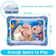 1pc Inflatable Play Mat For Children With Ocean Theme, Water-Filling & Octopus Paddle, Outdoor Sleeping Cushion Toy For Baby Summer Fun