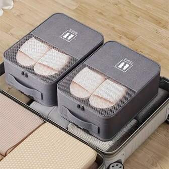 1 pezzo Sacca portascarpe in tela - Borsa da viaggio per scarpe con cerniera resistente e portatile, con maniglia - Semplice organizer per il bagaglio