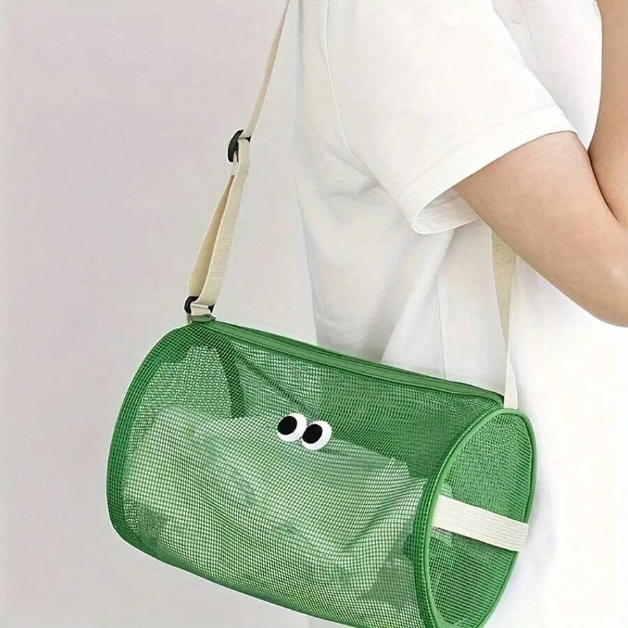 1 件网状游泳装备手提包，大容量斜挎沙滩包，旅行袋 - 彩色 - 查看 1