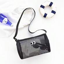 1 件网状游泳装备手提包，大容量斜挎沙滩包，旅行袋 - 彩色 - 查看 6