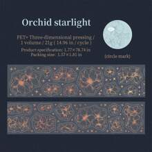 1 Cuộn Băng Keo Giấy Bạc Nổi Phong Cách Cổ Điển, Loạt Biển Sao Hoa, Băng Keo Trang Trí Sổ Lưu Niệm Hoa - Nhiều màu - Xem 14