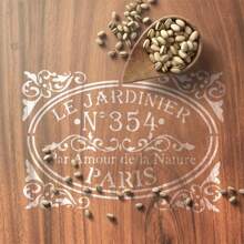 6قطع طقم قوالب فرنسية عتيقة، قوالب إعادة استخدام للحرف اليدوية على الأقمشة والخشب والمعادن والزجاج وديكور المنزل - لون أبيض كريمي، مصنوعة من مادة ال- PET ، عودة إلى المدرسة، لوازم مدرسية