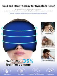 1pc Single Layer Gel Ice Pack Headache Migraine Relief Cap With Stretchable And Adjustable Design For Cold & Hot Therapy To Alleviate Headaches, Unscented, Use Without Power, Battery-Free - Effective For Tension, Stress, Fever, Fatigue Relief