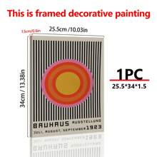 1 cartel vintage de lienzo, pintura de la Exposición de Moda Bauhaus, arte de pared de lienzo minimalista, regalos de arte, dormitorio, oficina, sala de estar, decoración de pared, decoración del hogar y la habitación - Lienzo (con marco opcional) - Multicolor - Ver 10