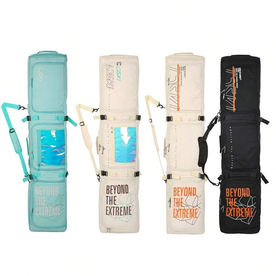 1pc Snowboard Bag, Large Capacity Dual Compartment Backpack With Wheels For Single Or Dual Snowboard, With Wet/Dry Separation