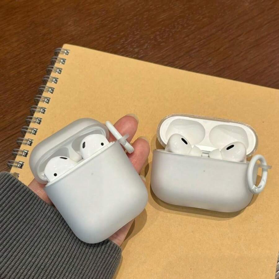 Matte White Protective Case For AirPods 1/2/3/Pro/Pro2/Pro3, Translucent White For AirPods 4 - Clear - View 1