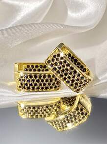 1 par de brincos de argola de zircônia cúbica glamurosos para mulheres para aniversário de casamento, festa de noivado, joias, presente de dia dos namorados, mãe, mãe, dia das mães, presente