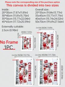1 件冬季裝飾熱巧克力棒,聖誕房間裝飾,熱可可棒派對牆壁藝術,室內聖誕牆壁藝術,農舍裝飾,無框帆布印刷品 - 彩色 - 查看 2
