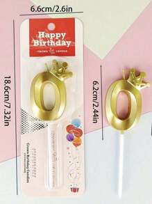 1 件金色皇冠形生日蜡烛带水钻歌剧院风格数字形状蜡烛适合 0-9 岁生日派对蛋糕装饰生日礼物、圣诞节 - 金色 - 查看 5