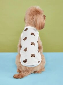 一件轻便背心，可爱小熊爱心设计，适合贵宾犬、约克夏犬等小型犬。 - 白色 - 查看 4