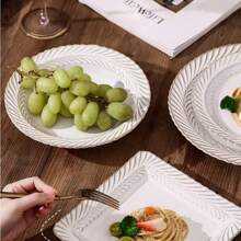 European & Japanese Style Plates, Ceramic Tableware, Serving Trays - Beige - View 4