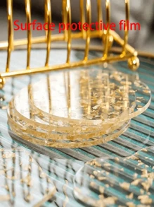 2/4/6pcs Insulated Anti-Scald Coasters - Deluxe Tea Cup Mug Coasters - Fashionable Round & Polygon Coasters For Tabletop Protection, Home Decor, Party Decoration (Coaster Holder Sold Separately), Suitable For Birthday, Wedding, Anniversary, Theme Party