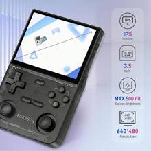 K36 Retro Handheld Game Console, Supports 9000+ Games, Equipped With 64G TF Card, Portable Mini Retro Video Games Console, 3.5-Inch IPS Screen, 640x480 Resolution, 500nit (Black) ﻿