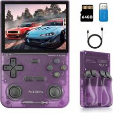 K36 Retro Handheld Game Console, Supports 9000+ Games, Equipped With 64G TF Card, Portable Mini Retro Video Games Console, 3.5-Inch IPS Screen, 640x480 Resolution, 500nit (Black) ﻿