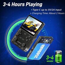 K36 Retro Handheld Game Console, Supports 9000+ Games, Equipped With 64G TF Card, Portable Mini Retro Video Games Console, 3.5-Inch IPS Screen, 640x480 Resolution, 500nit (Black) ﻿