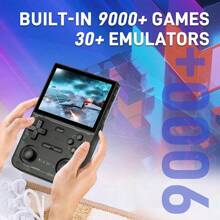 K36 Retro Handheld Game Console, Supports 9000+ Games, Equipped With 64G TF Card, Portable Mini Retro Video Games Console, 3.5-Inch IPS Screen, 640x480 Resolution, 500nit (Black) ﻿
