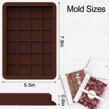大号硅胶巧克力棒模具，迪拜巧克力模具，深甜点烘焙模具，糕点托盘，DIY 蛋糕装饰工具 - 巧克力棕 - 查看 2