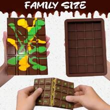 大号硅胶巧克力棒模具，迪拜巧克力模具，深甜点烘焙模具，糕点托盘，DIY 蛋糕装饰工具 - 巧克力棕 - 查看 3