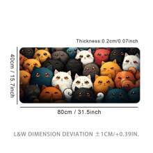 Reunion Cats Large Gaming Mouse Pad, Extra Long & Thick Desk Mat, Non-Slip Rubber Material, Washable With Precise Stitched Edge, Gift Back To School - Reunion Cats - View 13