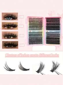 Libro plegable de apertura y cierre de pestañas postizas 3D híbridas de alta capacidad, calibre 32/14/12/10, ideal para principiantes, con una amplia selección de estilos y especificaciones, adecuado como regalo. Ofrece pestañas naturales, de estilo anime y super gruesas, que se pueden personalizar en cualquier estilo que se desee. - D - Ver 4