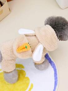 加厚宠物狗衣服，冬季四腿羊毛连体衣 - 粉色 - 查看 7