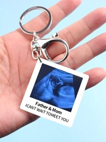 Personalized Ultrasound Key Chain - Daddy Holding Me - Bump Key Ring - Gift For Soon-To-Be Dad - Dad's Birthday Gift From Bump - Baby Scan Gift - Personalized Scan Photo Key Chain - Gift For Soon-To-Be Mom - Birthday Christmas Gift - His & Hers From Bump - Can't Wait To Meet You - Meaningful Keychain - Can Do Photo And Text