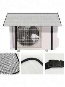 1 pieza Cubierta protectora de doble capa para unidad exterior de aire acondicionado, aislada con lámina de aluminio y película de burbujas, retardante de llama, impermeable, protección solar, ahorro de energía y protección para escuela, oficina, hogar, viaje, bolso, organizador, almacenamiento