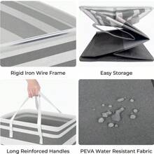 1 szt. 100L Wodoodporny Kosz Na Pranie, Składany Kosz Do Przechowywania Ubrań i Różnych Przedmiotów, Minimalistyczny Design