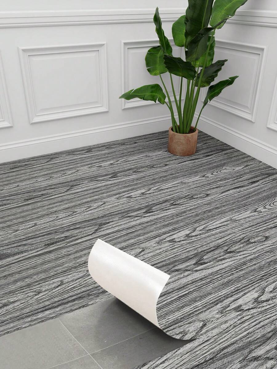 1 Roll Artyuan Gray Wood Grain Self-Adhesive Floor Sticker, Waterproof Vinyl Floor Decorative Sticker For Home Decor
