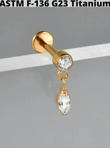 1 pièce Boucle d'oreille pendante de cartilage en titane G23 unicolore avec la forme de la lune, étude, 16G, avec filetage interne, épée, helix, oreille tragus, bijoux de piercing corporel