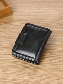 Wcarno Portefeuille multifonction de style minimaliste avec poche à pièces et compartiment pour billets. Cadeaux de Noël, cadeaux de Thanksgiving, cadeaux vintage pour hommes. Portefeuille, porte-monnaie, petit portefeuille, portefeuille  pour hommes - Noir - Voir 7