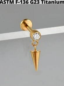 1 pièce Boucle d'oreille pendante de cartilage en titane G23 unicolore avec la forme de la lune, étude, 16G, avec filetage interne, épée, helix, oreille tragus, bijoux de piercing corporel