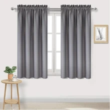 2pcs/Set Solid Color Blackout Curtains, Thermal Insulated Energy Saving Suitable For Bedroom, Living Room, Dining Room, Balcony, 7+3 Rod Pocket Window Curtains,Width 132cm X Length 213cm