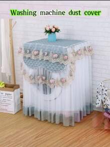 1pc Lace Embroidery Washing Machine Cover, Waterproof Dustproof Automatic Washing Machine Protector, Fit For 8kg/10kg Washing Machines