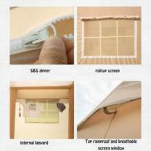 8 Person Inflatable Camping Tent - Light Brown - View 5