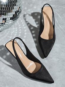 2024 新款女士细高跟鞋，尖头细跟淑女性感水钻单带高跟鞋，秋冬 - 黑色 - 查看 5