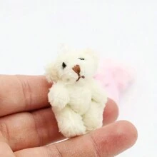 1 bucată de casă de păpuși cu ursuleț și iepure de pluș, model în miniatură, decor de mobilier, ursuleț umplut realist și jucărie de iepuraș, accesoriu foto dioramă micropeisaj