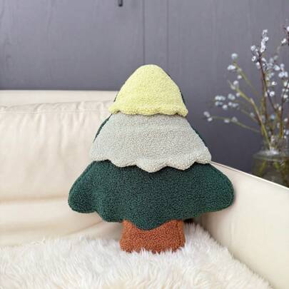 1 pezzo Morbido e carino cuscino da lancio natalizio a forma di casetta in peluche rosso/marrone, cuscino decorativo natalizio, cuscino per decorazioni natalizie per la casa