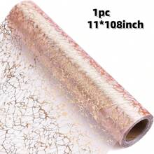 1 件 11x108 英寸玫瑰金箔桌旗，生日婚礼派对餐桌装饰，桌布，餐垫，圣诞节