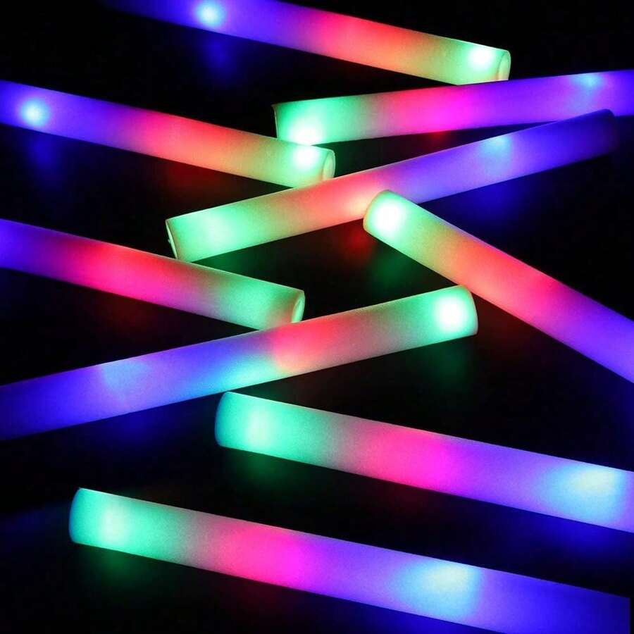 12PCS/36PCS/52PCS/102PCSColored Sponge Glow Sticks Wholesale With 3 Modes Color Flashing, Party Glow Sticks For Wedding, Carnival, Concert, Party, New Year, Christmas Party, Valentine's Day Party, Bachelor Party - Nhiều màu - Xem 1